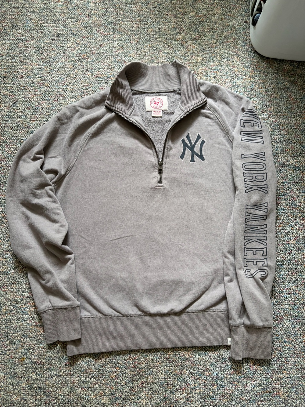 47 New York Yankees Gray Quarter-Zip Women's Crewneck Pullover
